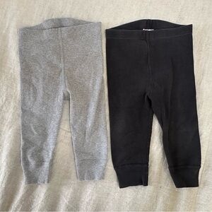 Hanna Andersson 12-18months Gray and Black Kids Leggings